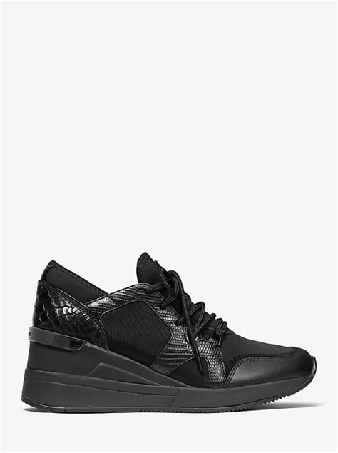 michael kors schuhe liv trainer|Liv Scuba and Lizard Embossed Leather Trainer.